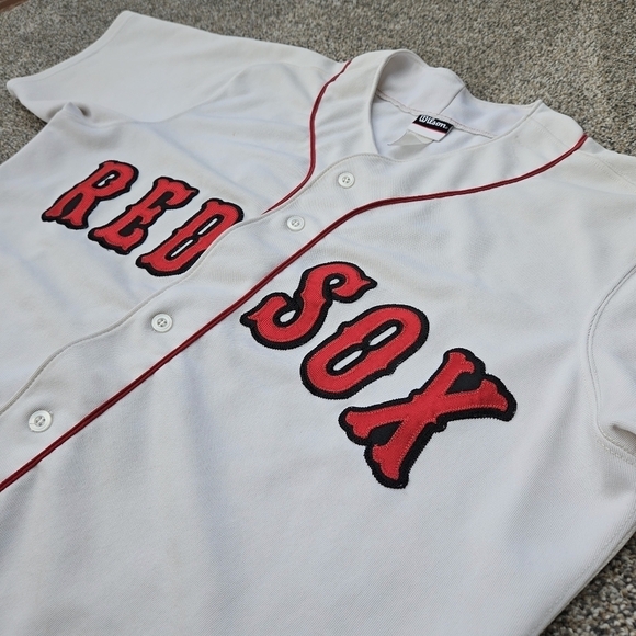 Vintage Red Sox Jersey #32 Alpenrose Embroidered Quality Heavy Baseball Shirt 44 - Picture 5 of 16